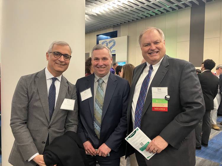 Sunil Ahuja, president, Lakeland Community College; John McCreery, Lakeland Foundation, and Brian Marita, Ciuni & Panichi.