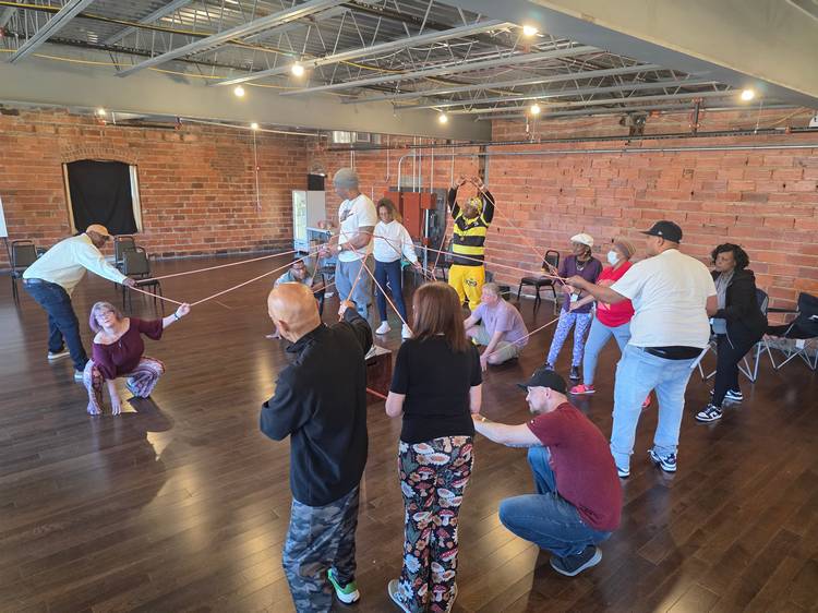 'The Origin of a Villain' ensemble in rehearsals.