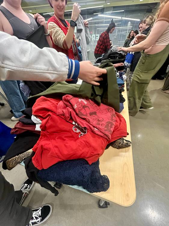 There are a variety of clothing styles available to choose from at the LGBT Community Center's Queer Clothing Swap..