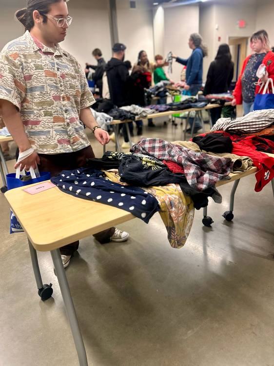 There are a variety of clothing styles available to choose from at the LGBT Community Center's Queer Clothing Swap..