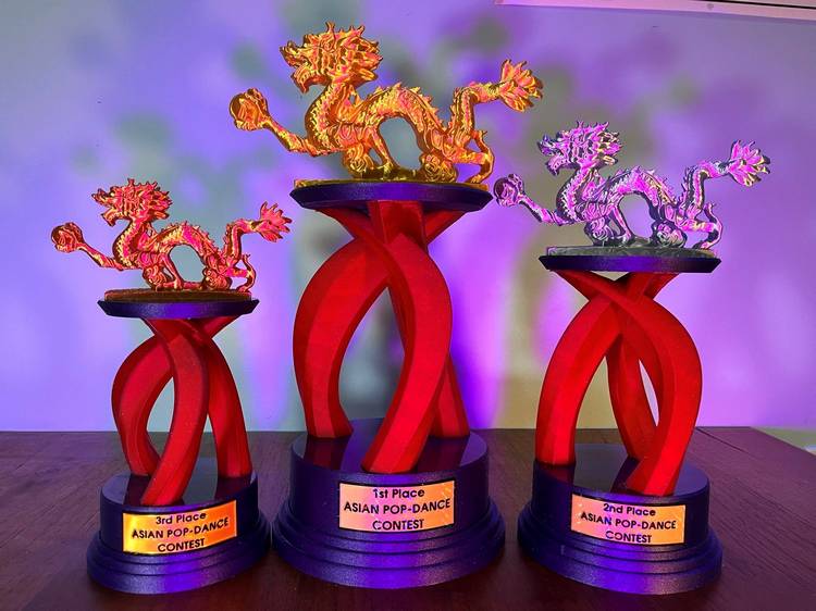 Awards are given to the top three performers in the Asian Dance Competition.
