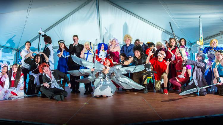 Cosplay groups at Cleveland Asian Festival.
