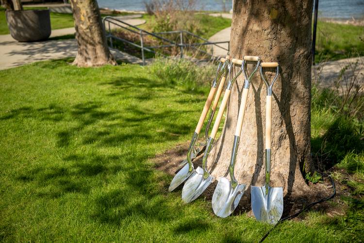 The shovels for the Euclid Beach connector groundbreaking ceremony.