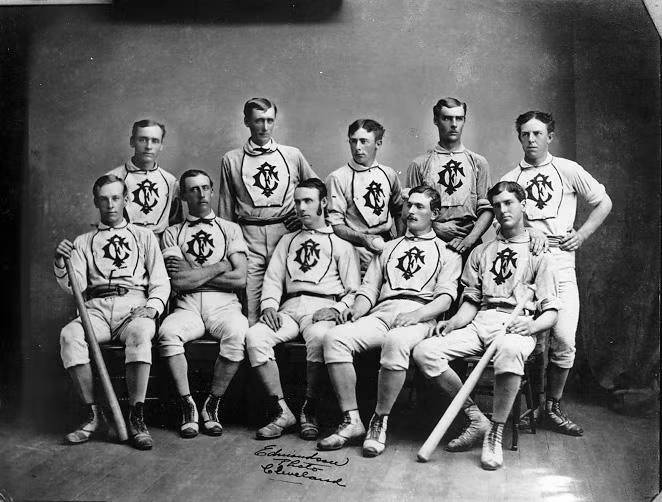 The Forest City Baseball Club in the early 1800s.
