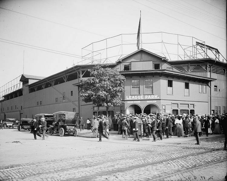 The original League Park entrance at Dunham and Lexington.