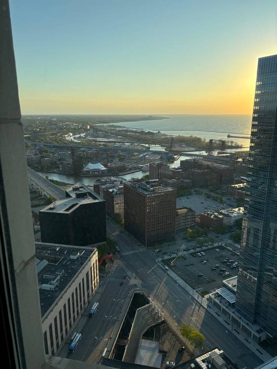 A view of Cleveland from the Terminal Tower observation deck on the 42nd floor.