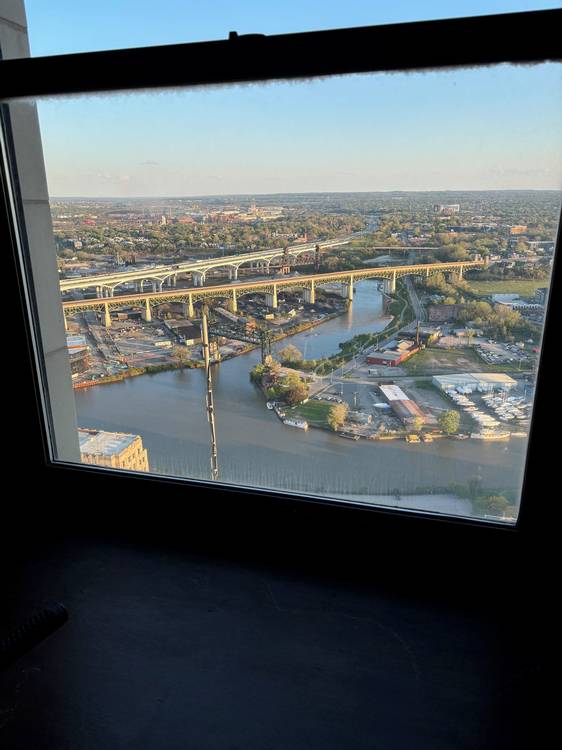Bridge views from the Terminal Tower observation deck.