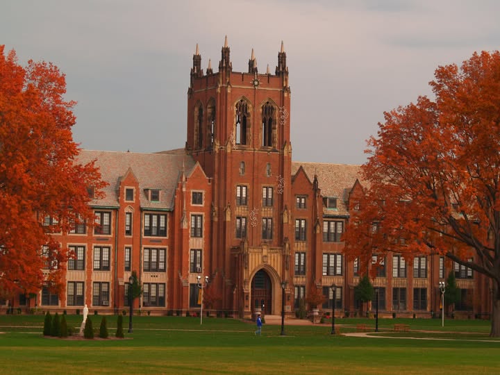 The Notre Dame campus in Autumn.