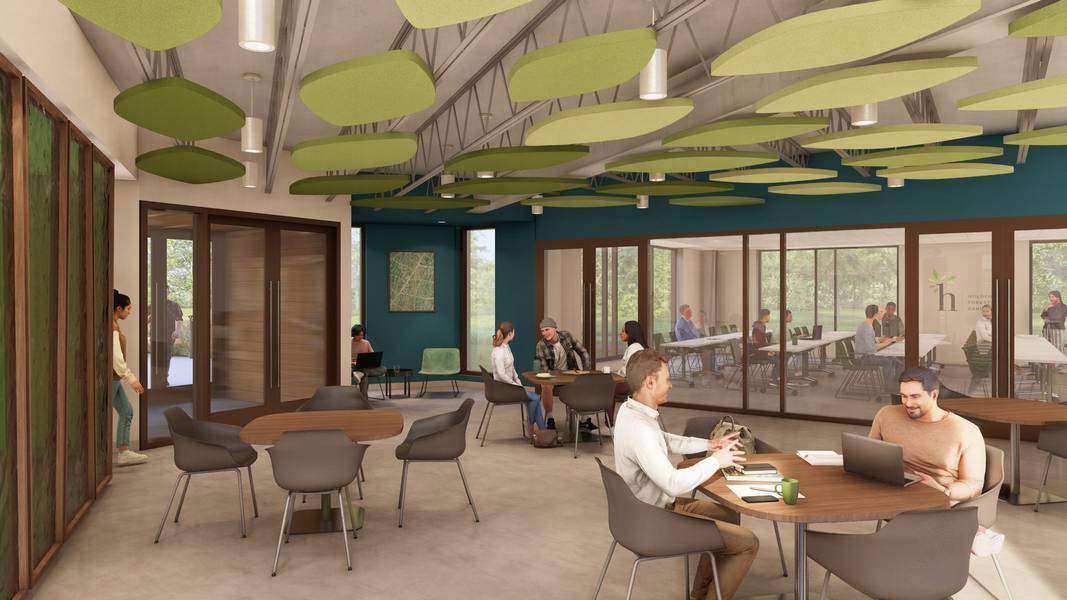 The lobby of the Long Center for Plant & Environmental Science.
