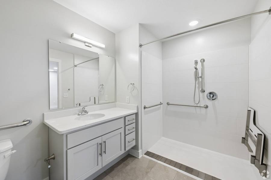 Apartment bathroom.