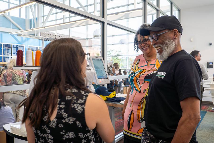 The Cuyahoga County Pubic Library's Warrensville Heights Innovation Center focuses on textile arts.