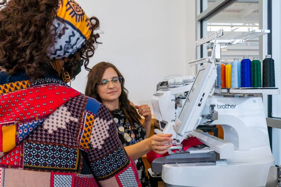The Cuyahoga County Pubic Library's Warrensville Heights Innovation Center focuses on textile arts.