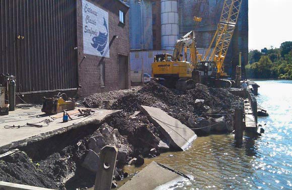 The bulkheads being repaired