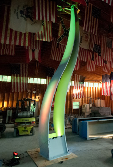 Steve Manka - Monument to the Burning River sculpture