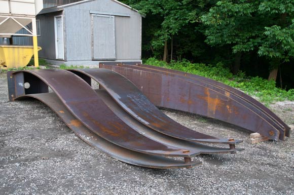 Unfinished pieces of the Monument to the Burning River sculpture