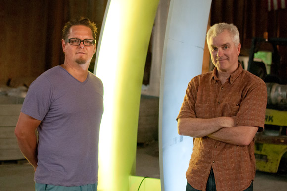 Steve Manka and Mark Benton - Monument to the Burning River sculpture