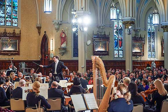 James Feddeck conducting The Cleveland Orchestra at Our Lady of Lourdes Church