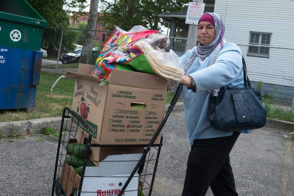 Weekly fresh produce distribution at The May Dugan Center