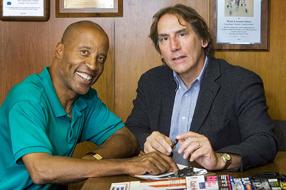 James Levin, right, with former County Commissioner Peter Lawson Jones