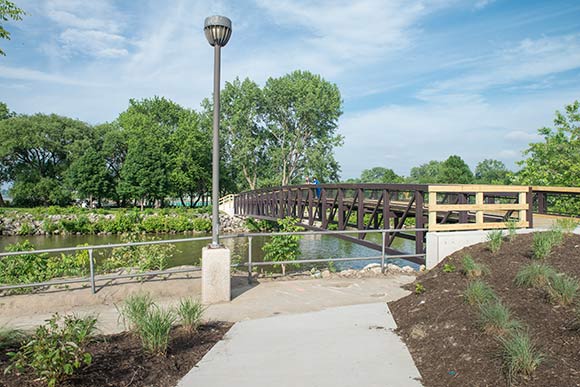 New pedestrian bridge at Euclid Beach Park