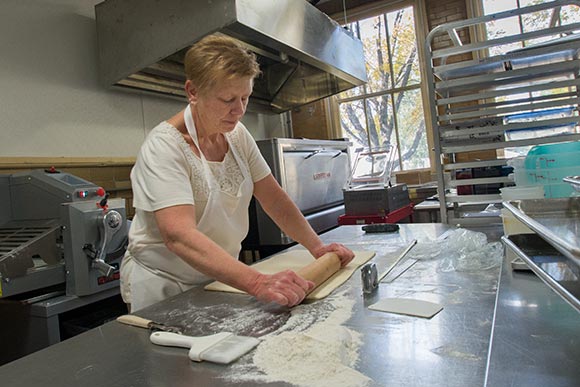Debbie Holzheimer of Metro Croissants works out of the kitchen of the Hildebrandt