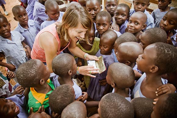DLDT Inc.’s Founder, Erin Huber, with Children in Uganda