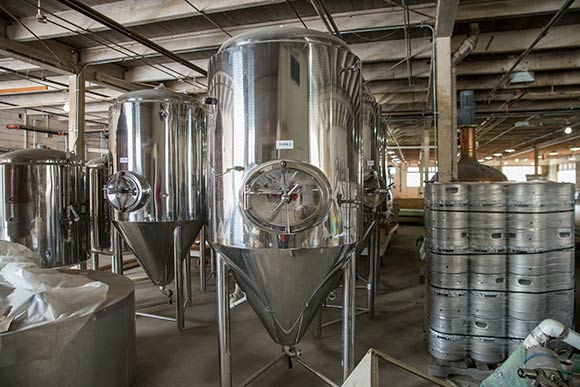 Goldhorn Brewery vats ready to be set up for brewing