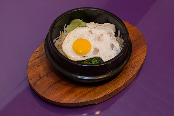 Bibimbap, a rice dish with vegetables at Seoul Hot Pot