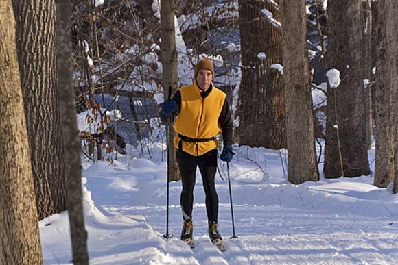 Cross-country skiier at Girdled Road Reservation