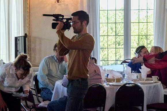 Matthew Hashiguchi on the set of  Good Luck Soup
