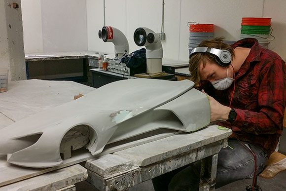 CIA student David Porter working on a clay model