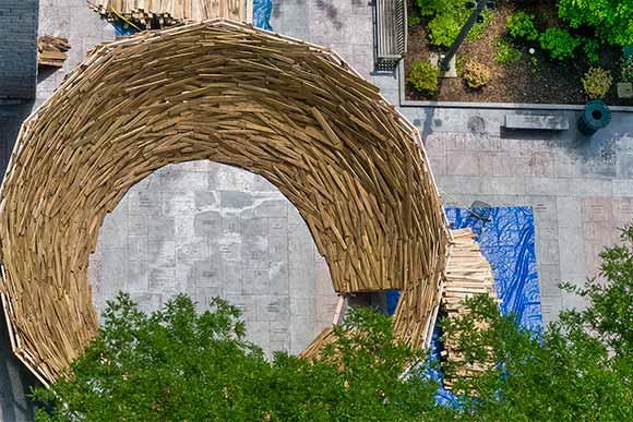 Mark Reigelman (class of 2006) created the giant Reading Nest at the Cleveland Public Library in the summer of 2013