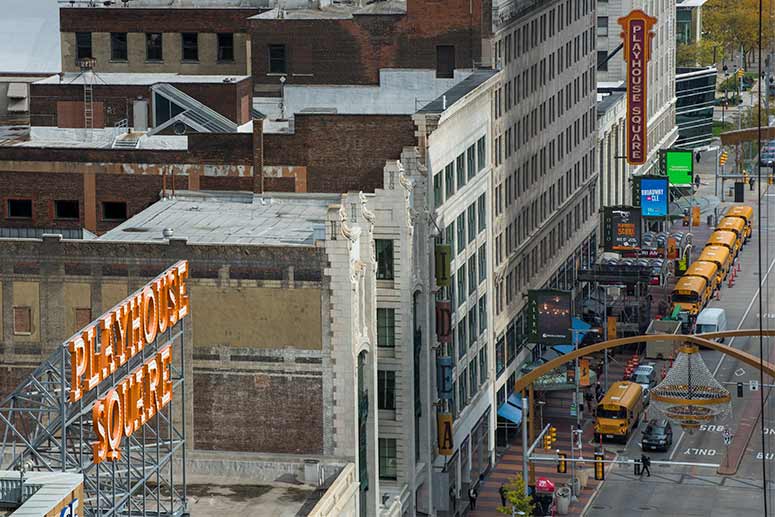 View of Playhouse Square from the Cleveland Athletic Club building