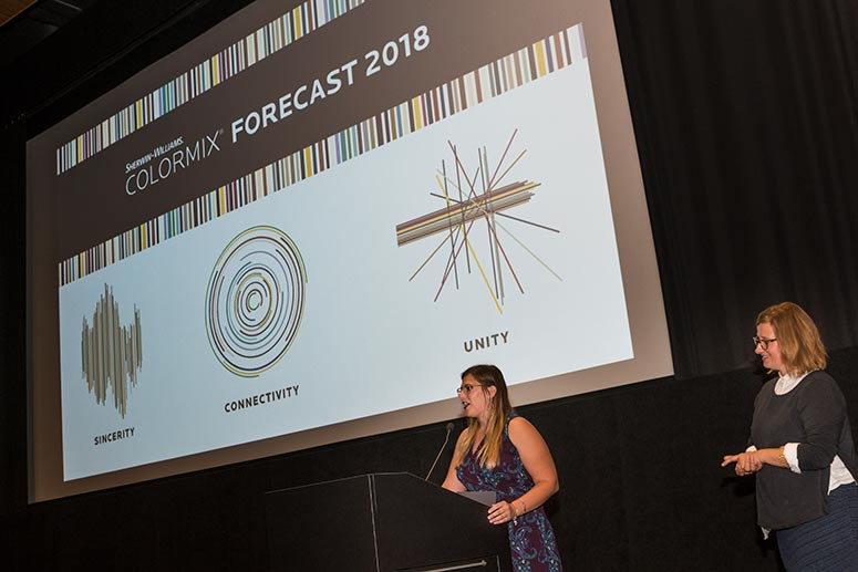 Madeline King introduces Sue Wadden for the Sherwin-Williams ColorMix presentation