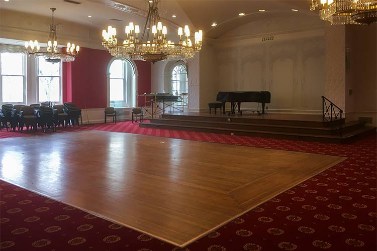 Judson Manor dance floor where the Theatre in the Circle Hearing Loop takes place