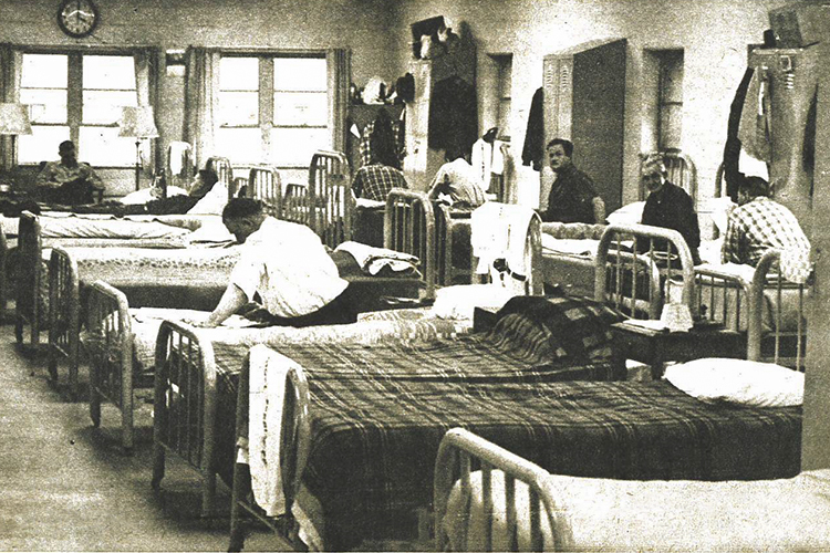 Old photo of the dorm room at Stella Maris in 1968