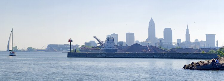 View of the Cleveland waterfront in 2010.