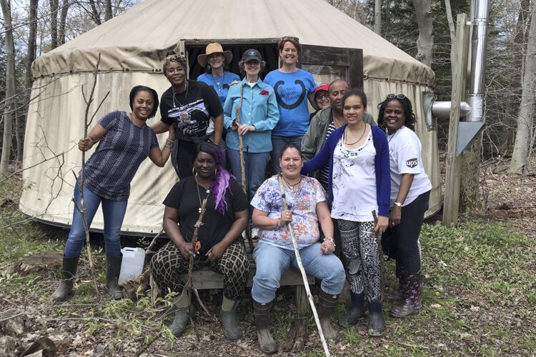 Staff and volunteers regrouped and re-energized at a retreat at Pebble Ledge Ranch in Geauga County in May 2018.
