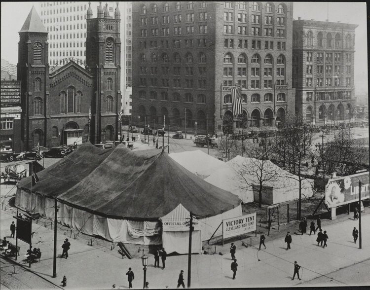 Old Stone Church in Public Square 1918