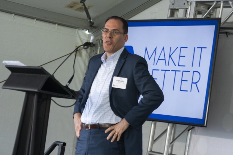 Stephen Lovass of Nordson speaks at the MAGNET Launch Event