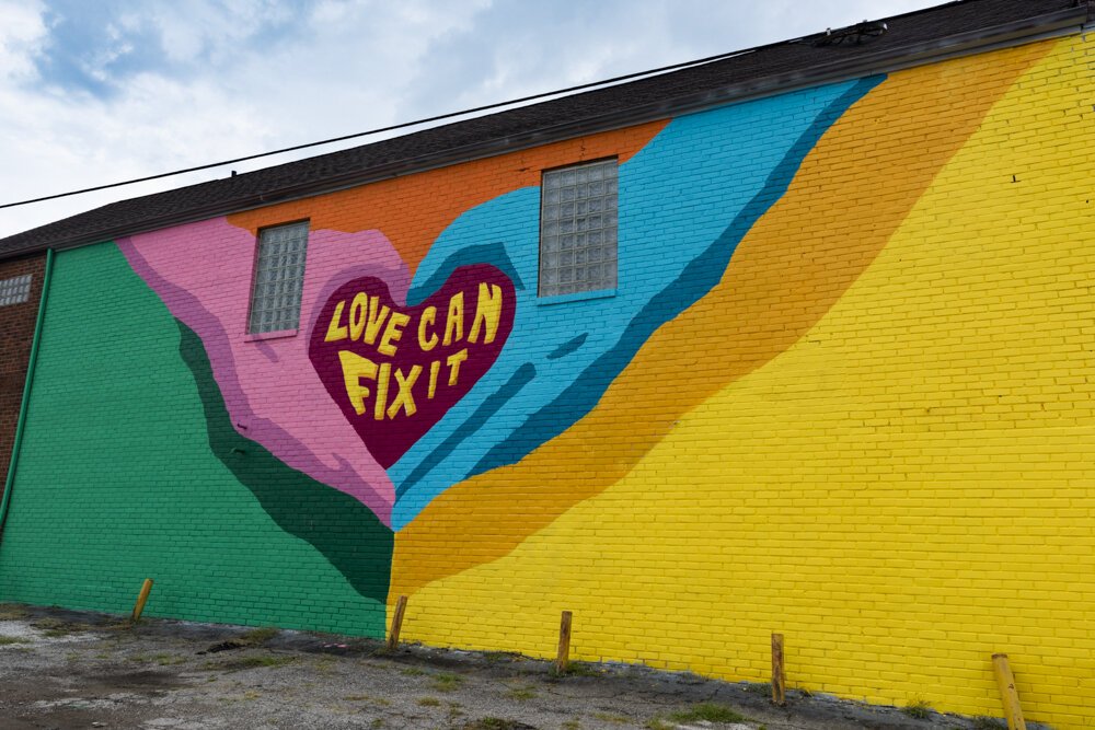 Mural by Cleveland artist Glen Infante @gleninfante at 7719 Carnegie Avenue.