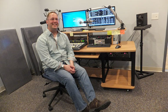 Chuck Matthews in the production room