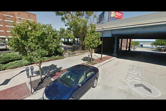 West 9th Street at the top of Main Avenue – the site of Cleveland’s original lighthouse