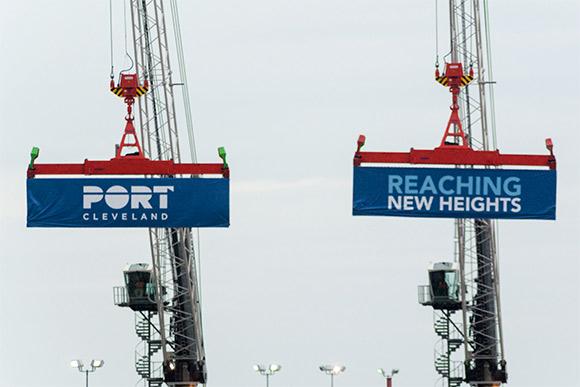 The new Liebherr cranes dedication ceremony at the Port of Cleveland