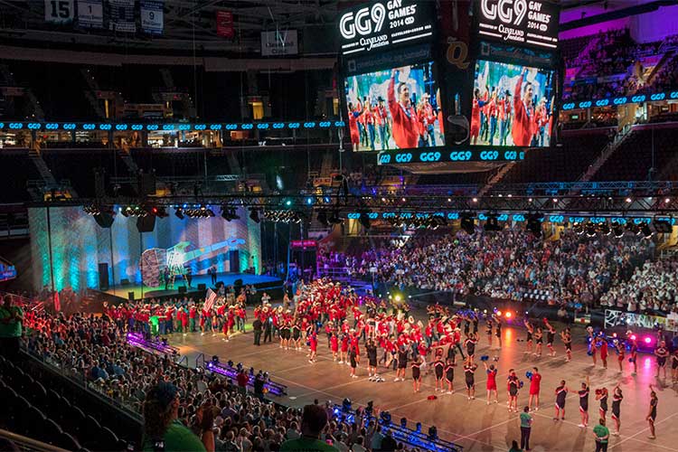 Image from the Gay Games opening ceremonies featured in Chapter Two