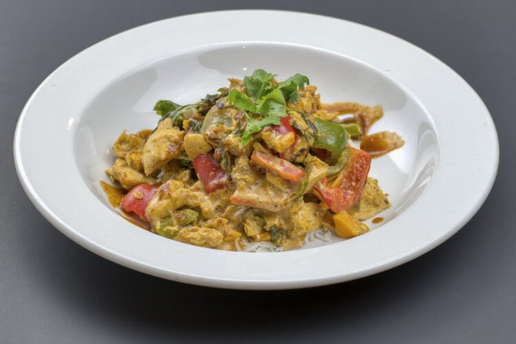 Vegan curry with jackfruit