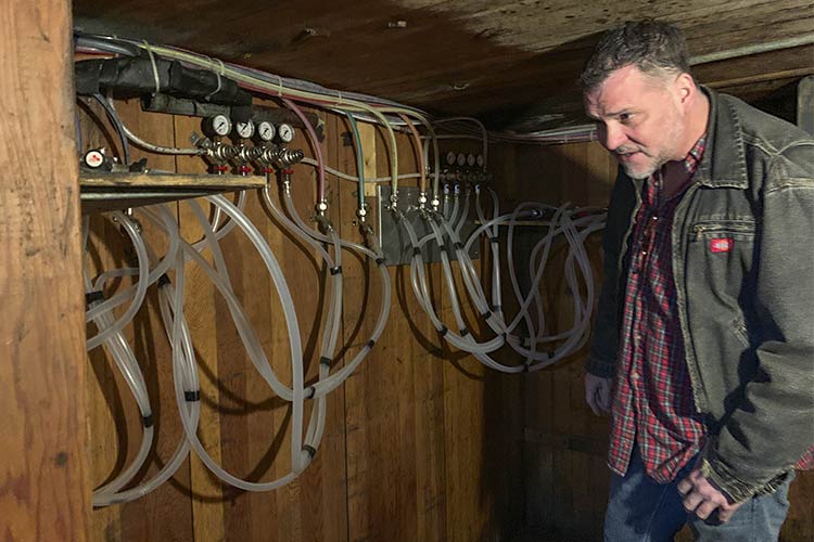 Owner Jeff King overhauled a wood planked beer cooler from the 1940s
