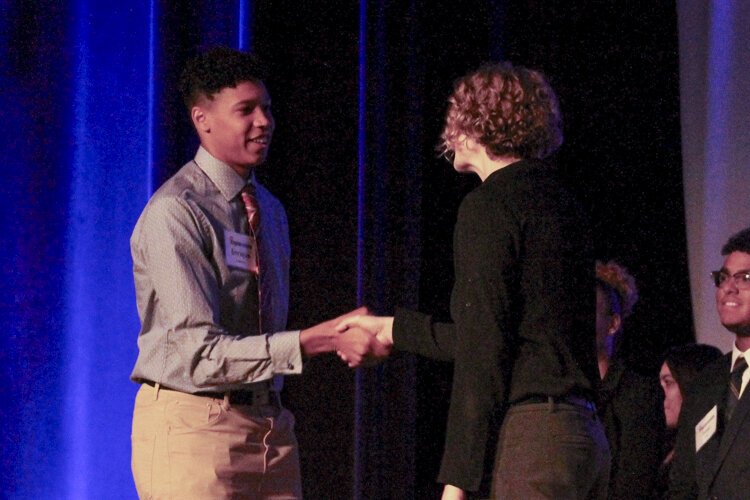 Enrique Freeman, a future Public Relations major, walks the stage Friday, June 21st at the Cleveland Renaissance Ballroom.