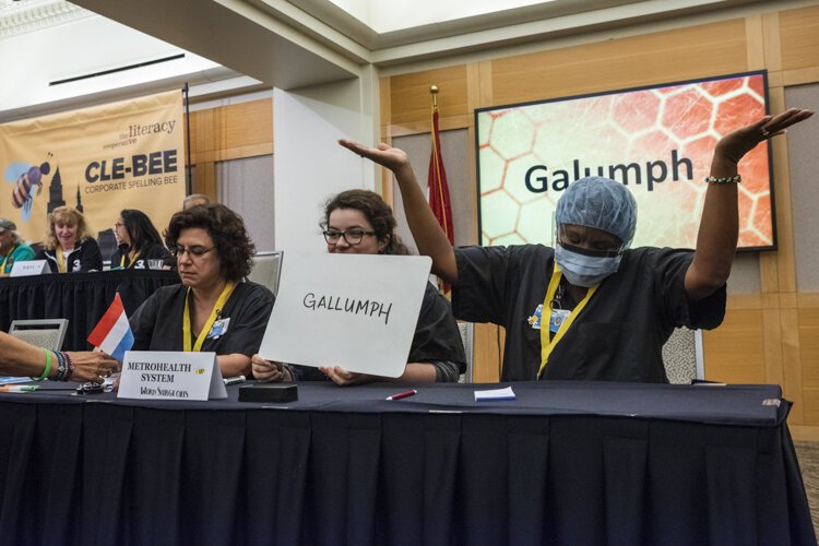 Unfortunately, The MetroHealth System team misspelled the word  "galumph."
