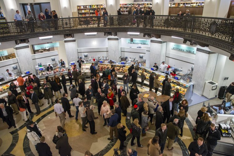 Heinen’s grocery store opening in 2015 formerly the Cleveland Trust Company Rotunda
